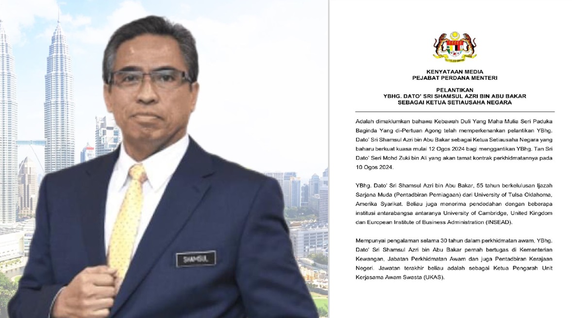Samshul KP UKAS Shamsul Azri Abu Bakar dilantik KSN baharu – The Corporate Secret